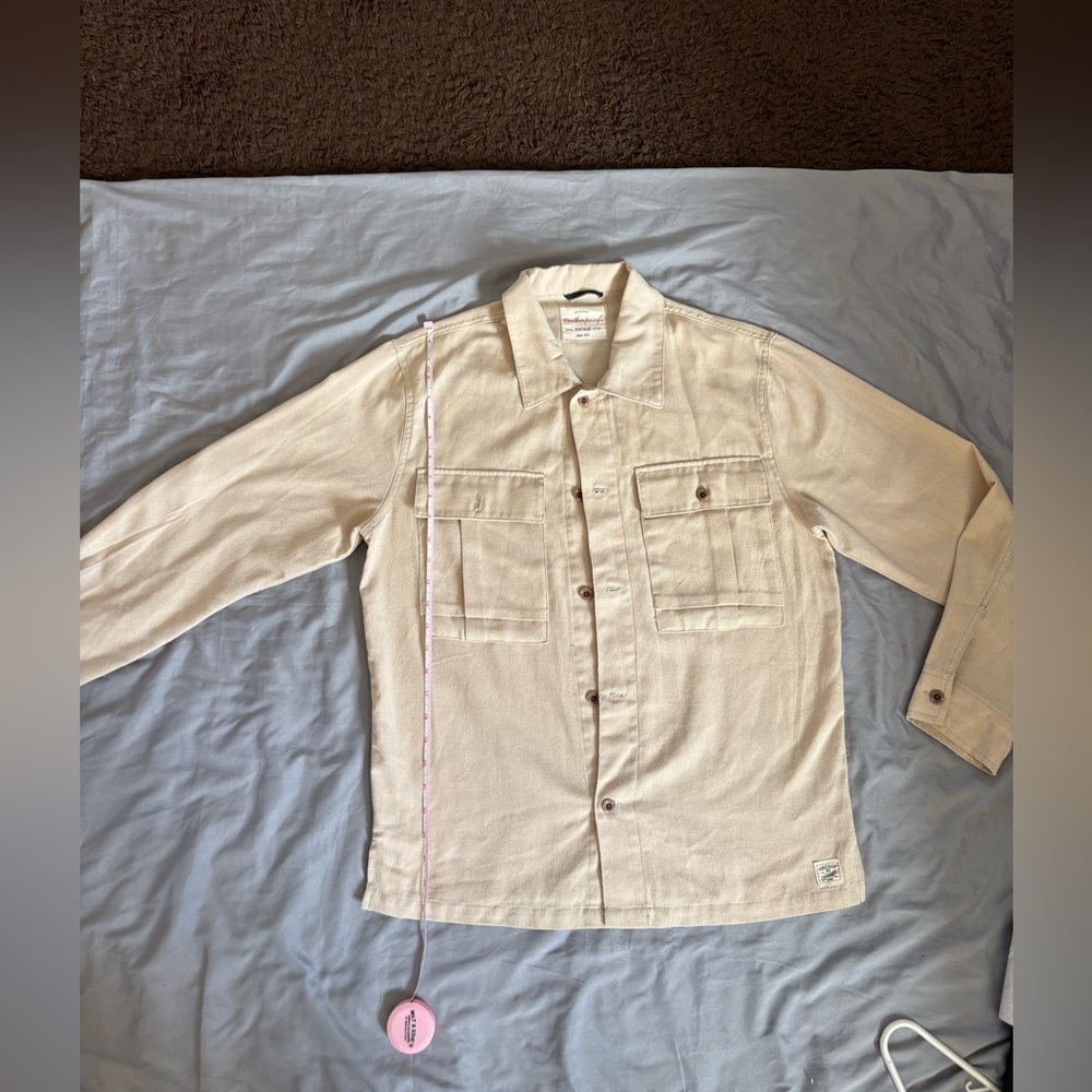 Weatherproof vintage Men's Beige Short Sleeve Jacket